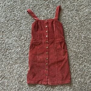 Corduroy red/orange dress with buttons size small